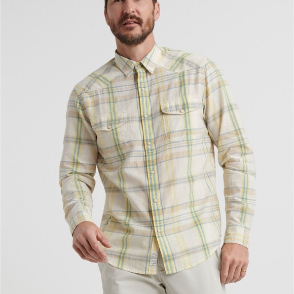 Lucky Brand Plaid Santa Fe Western Shirt Boutique - Picture 2 of 2